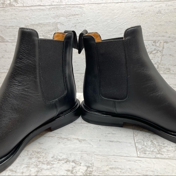 New Woman By Common Project Black Leather Pull Tab Chelsea Boots 38257547 - Picture 10 of 16